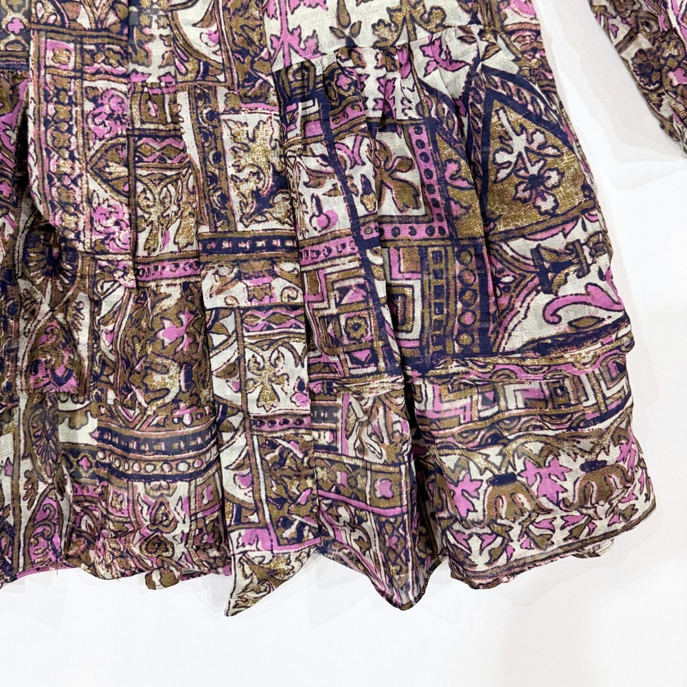 NWT Marie Oliver Preston Dress Purple Large Tiered Ruffle Mini Maximalism Boho - Picture 5 of 9